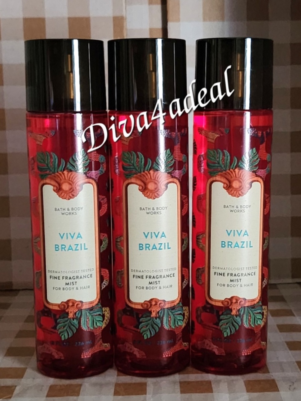 3X Bath & Body Works VIVA BRAZIL 8OZ Mist Spray Collection Set